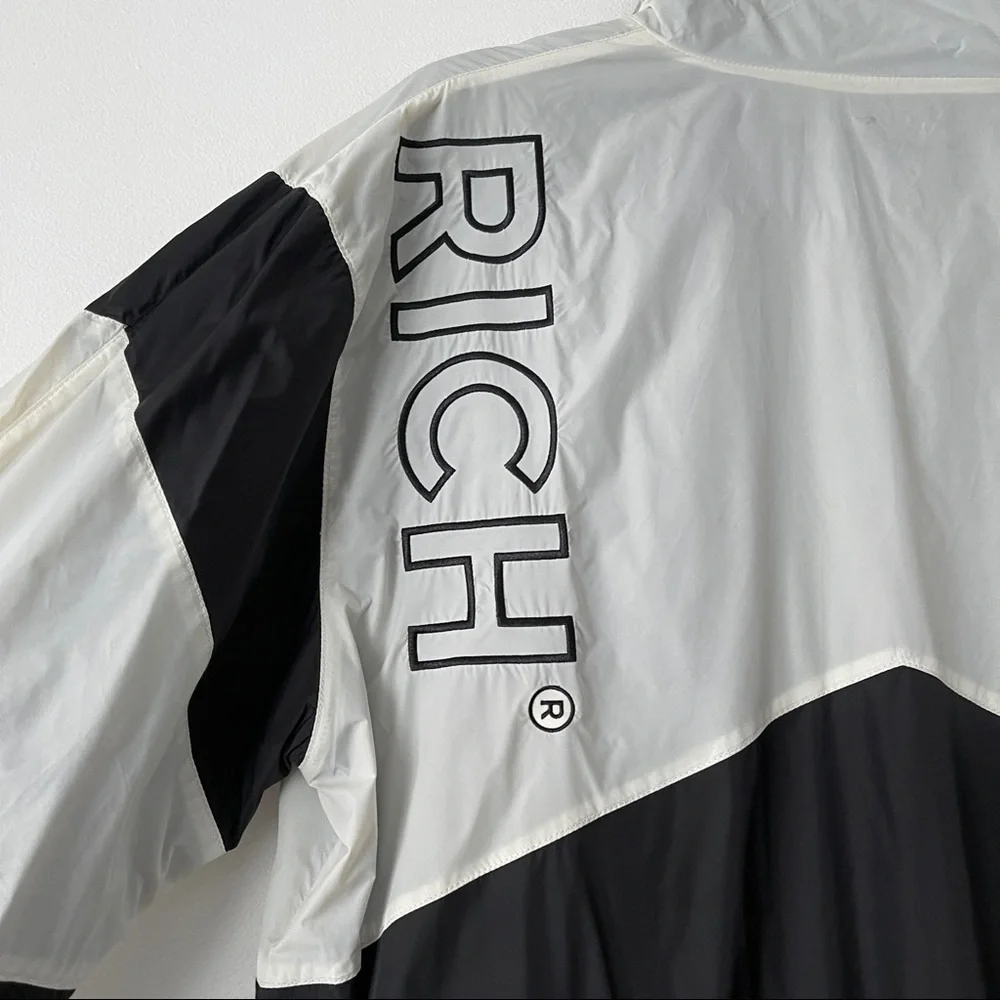 joyrich Size S Rec Color Block Jacket Windbreaker Black White Streetwear - Picture 9 of 11
